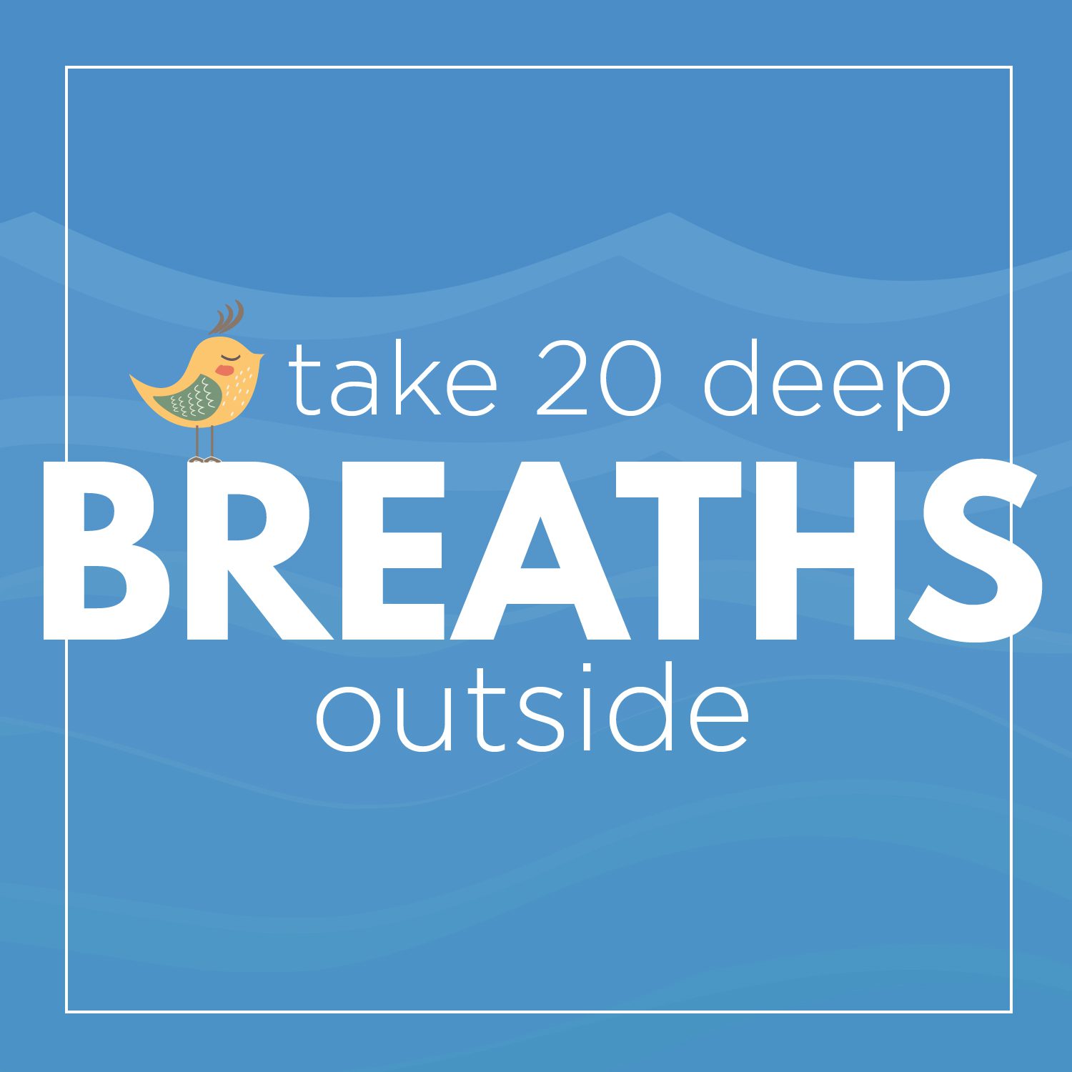 Take 20 deep breaths outside