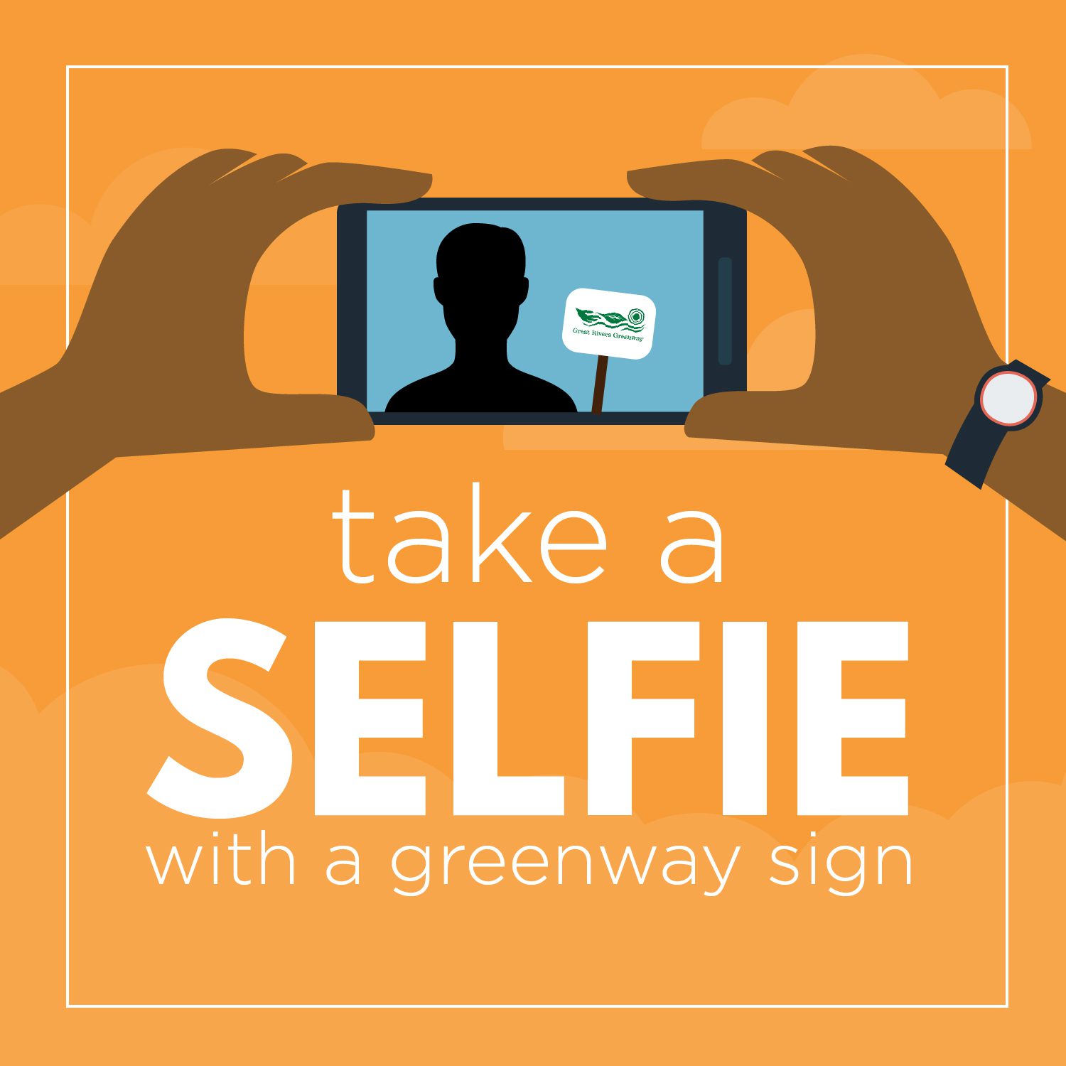 Take a selfie with a greenway sign